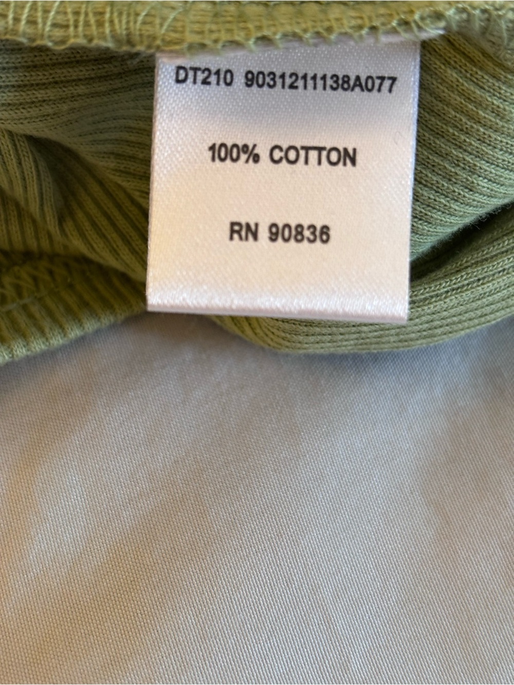 Olive Green Ribbed Tank Top - City Arms Graphic - Picture 10 of 11